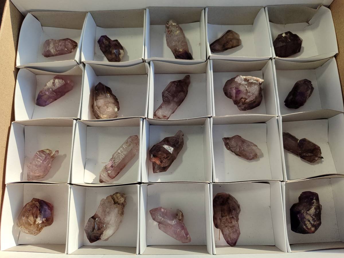 Natural Window Amethyst Crystals x 20 From Chiredzi, Zimbabwe - Toprock Gemstones and Minerals 