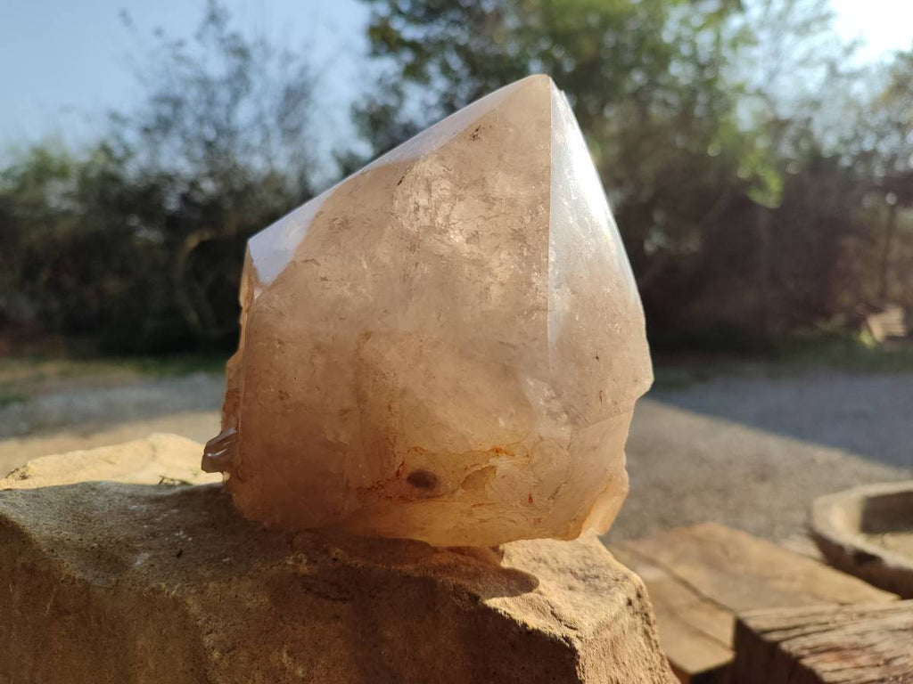 Polished Pearly Window Quartz Crystals x 1 From Madagascar - Toprock Gemstones and Minerals 