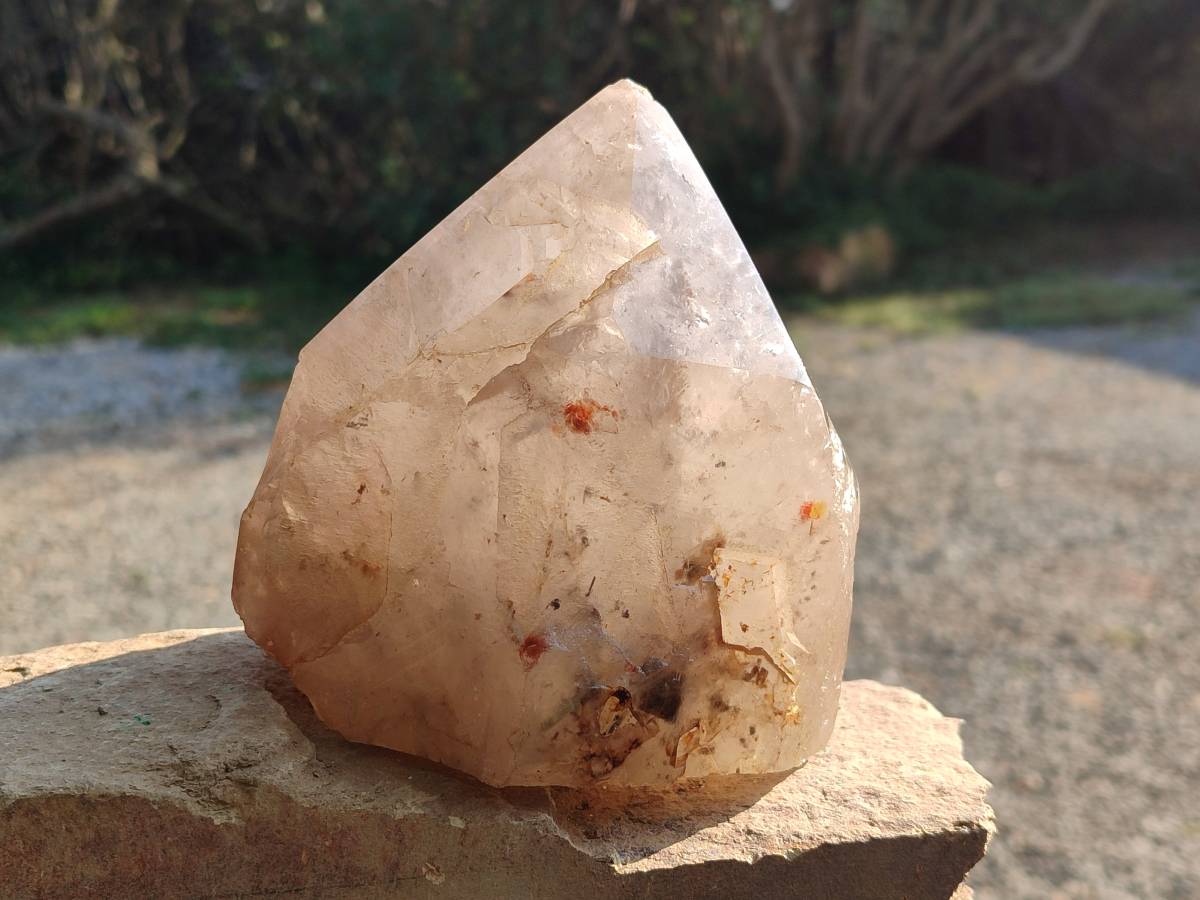 Polished Pearly Window Quartz Crystals x 1 From Madagascar - Toprock Gemstones and Minerals 