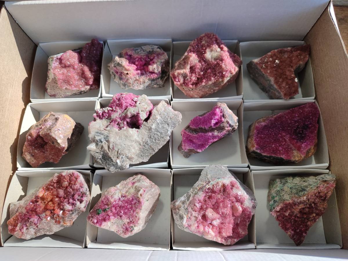 Natural Salrose Cobaltion Dolomite Specimens x 12 From Kakanda, Congo - Toprock Gemstones and Minerals 