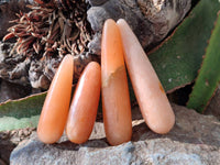 Polished Orange Twist Calcite Massage Wands x 7 From Maevantanana, Madagascar