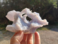 Natural Etched Blue Chalcedony Geodes x 3 From Nsanje, Malawi