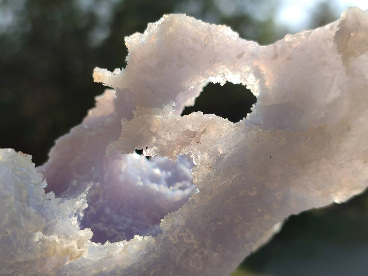 Natural Etched Blue Chalcedony Geodes x 3 From Nsanje, Malawi - Toprock Gemstones and Minerals 