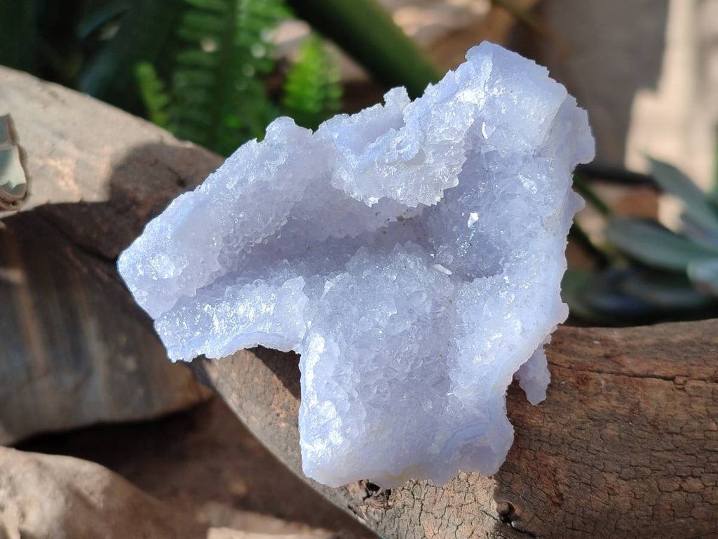 Natural Etched Blue Chalcedony Geodes x 3 From Nsanje, Malawi - Toprock Gemstones and Minerals 