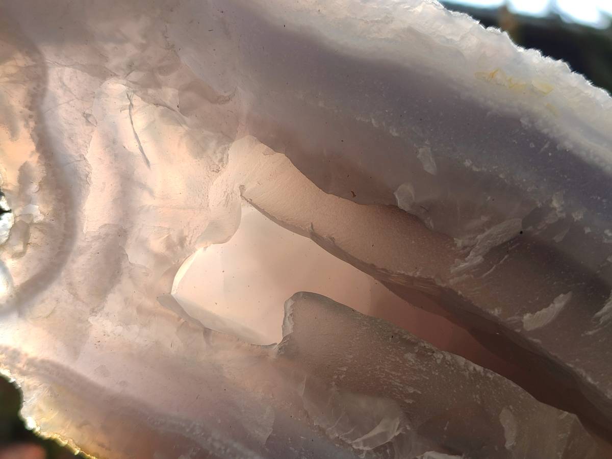 Natural Etched Blue Chalcedony Geodes x 3 From Nsanje, Malawi - Toprock Gemstones and Minerals 