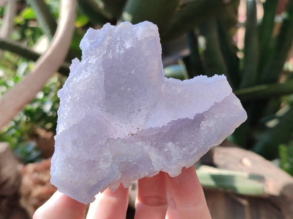 Natural Etched Blue Chalcedony Geodes x 3 From Nsanje, Malawi - Toprock Gemstones and Minerals 