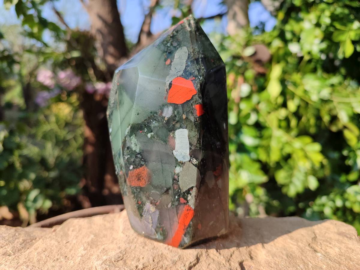 Polished Bloodstone Points x 2 From Swaziland - Toprock Gemstones and Minerals 