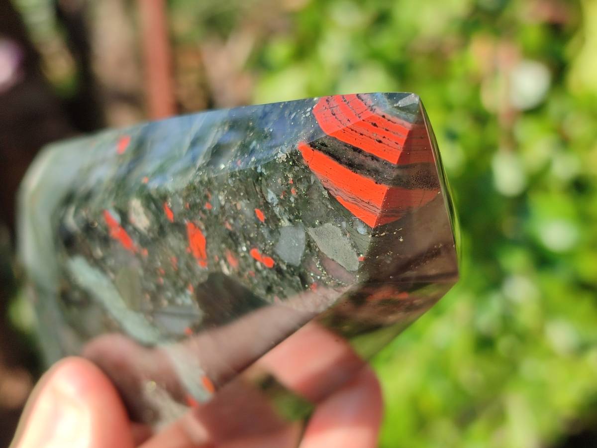 Polished Bloodstone Points x 2 From Swaziland - Toprock Gemstones and Minerals 
