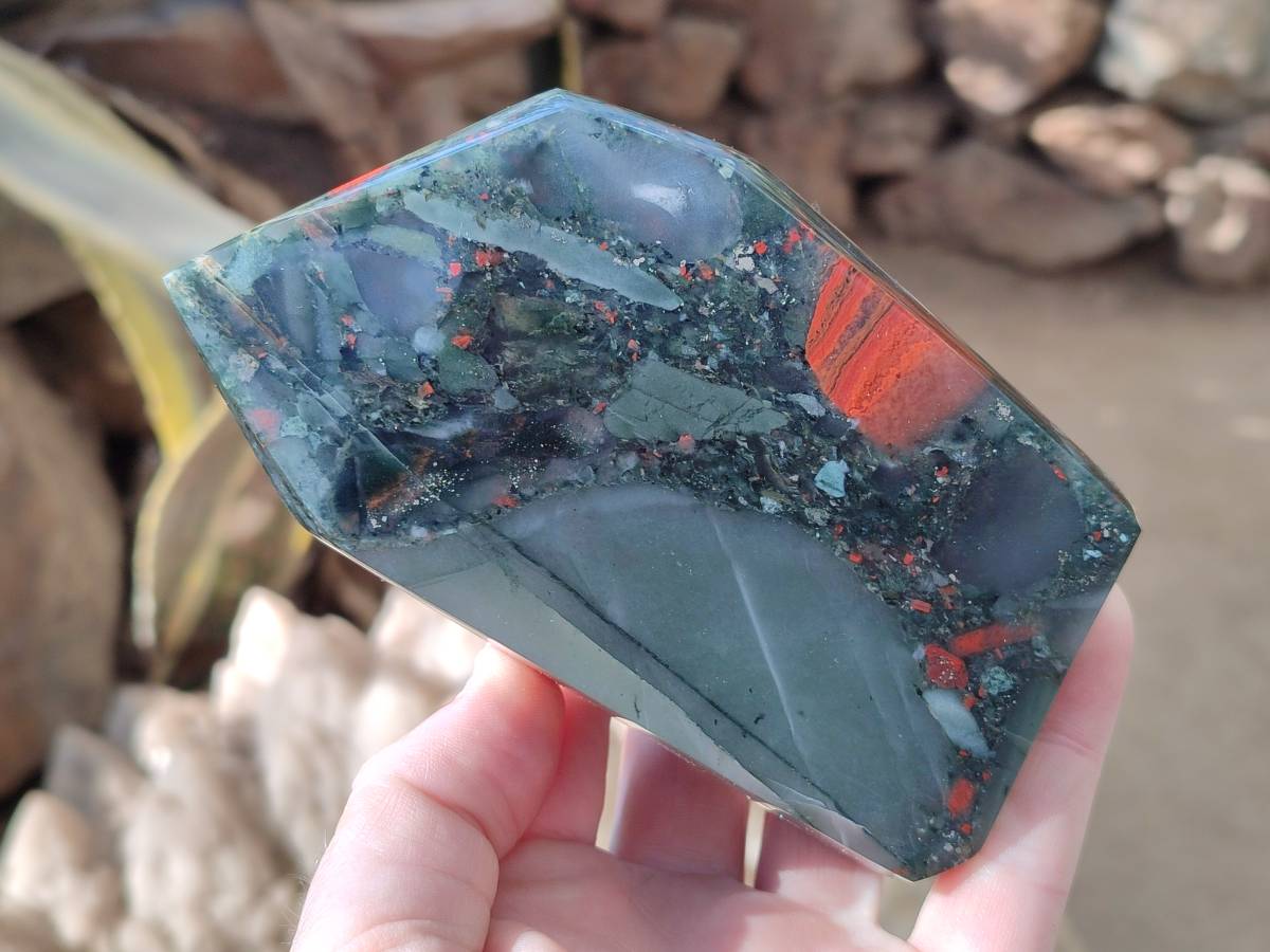 Polished Bloodstone Points x 2 From Swaziland - Toprock Gemstones and Minerals 
