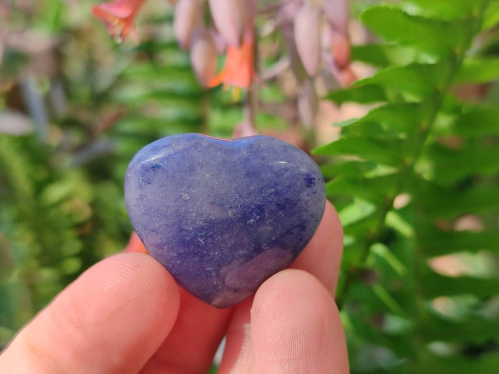 Polished Lazulite Hearts x 35 From Madagascar - Toprock Gemstones and Minerals 
