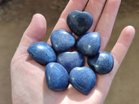 Polished Lazulite Hearts x 35 From Madagascar