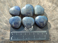 Polished Lazulite Hearts x 35 From Madagascar