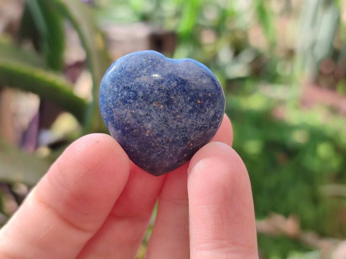 Polished Lazulite Hearts x 35 From Madagascar - Toprock Gemstones and Minerals 