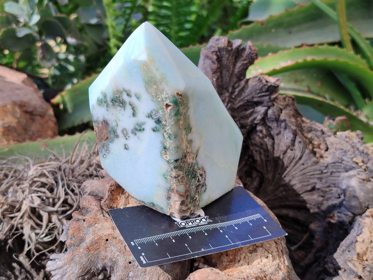 Polished Blue Smithsonite Aragonite Point x 2 From Congo - Toprock Gemstones and Minerals 