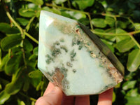 Polished Blue Smithsonite Aragonite Point x 2 From Congo