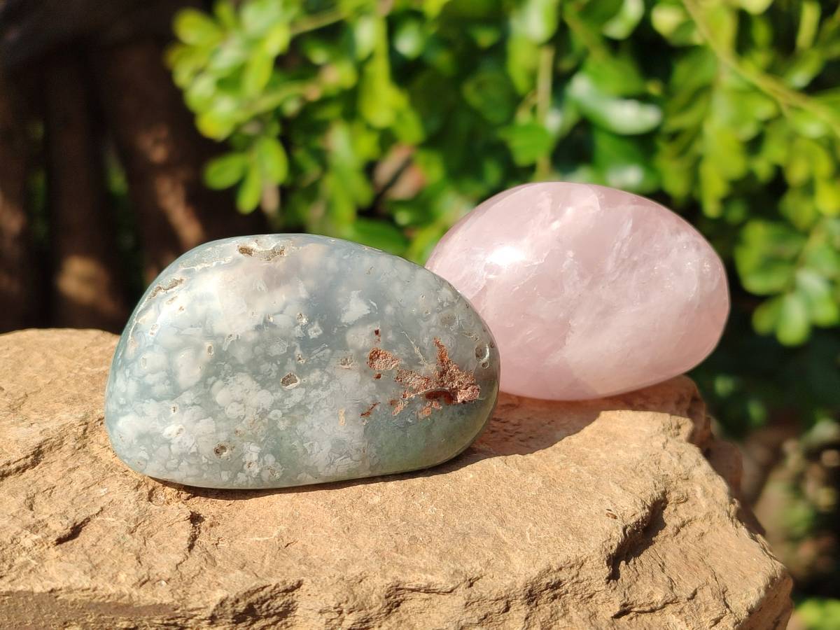 Polished Mixed Selected Multi Mineral Palm Stones x 35 From Madagascar - Toprock Gemstones and Minerals 