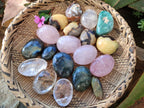 Polished Mixed Selected Multi Mineral Palm Stones x 35 From Madagascar - Toprock Gemstones and Minerals 