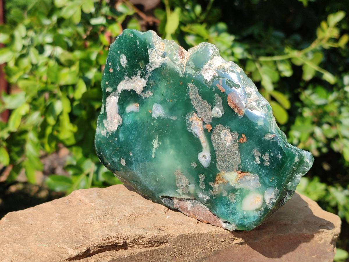 Polished On One Side Emerald Mtorolite Plates x 2 From Mutorashanga, Zimbabwe - Toprock Gemstones and Minerals 