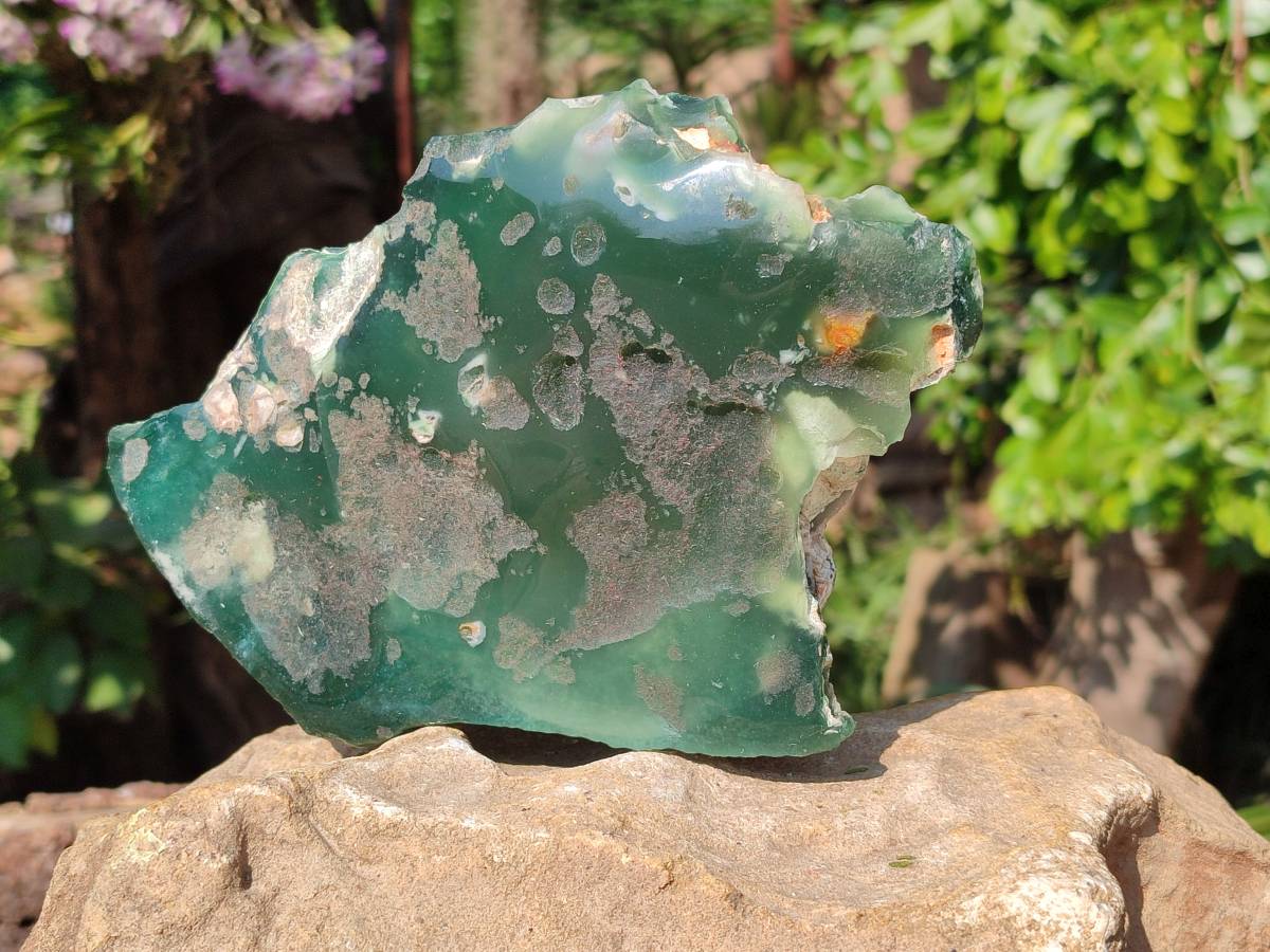 Polished On One Side Emerald Mtorolite Plates x 2 From Mutorashanga, Zimbabwe - Toprock Gemstones and Minerals 