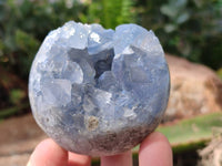 Polished Blue Celestite Geode Spheres x 4 From Sakoany, Madagascar