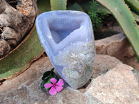 Polished Blue Lace Agate Standing Free Form x 1 From Nsanje, Malawi