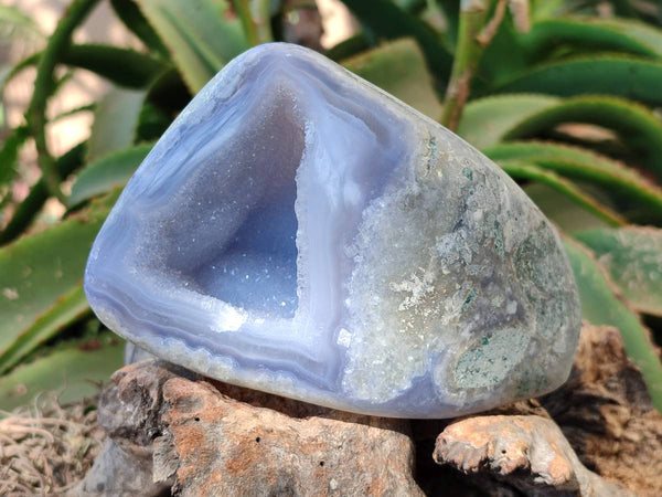 Polished Blue Lace Agate Standing Free Form x 1 From Nsanje, Malawi