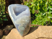 Polished Blue Lace Agate Standing Free Form x 1 From Nsanje, Malawi