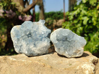 Natural Blue Celestite Crystal Specimens x 6 From Sakoany, Madagascar