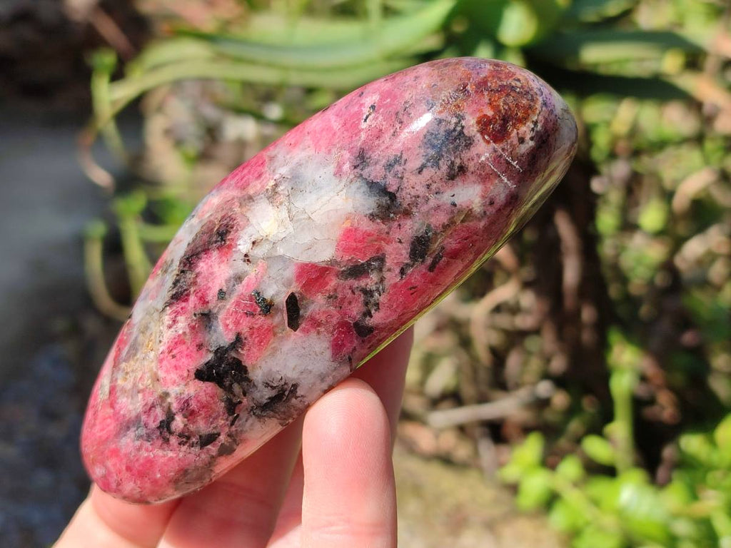 Polished Rhodonite Free Form x 1 Standing Free Form x 4 From Rhusinga, Zimbabwe - Toprock Gemstones and Minerals 