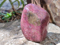 Polished Rhodonite Free Form x 1 Standing Free Form x 4 From Rhusinga, Zimbabwe