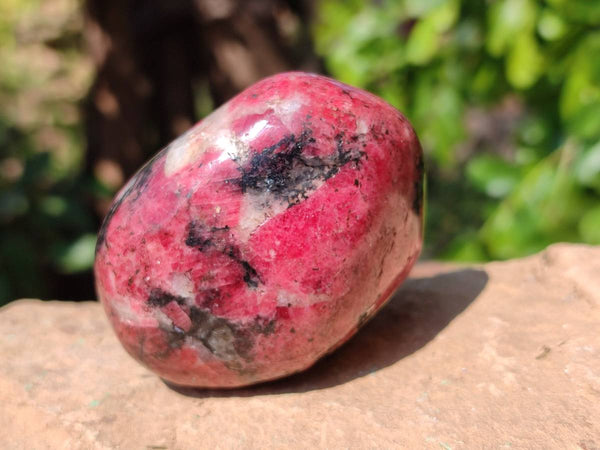 Polished Rhodonite Free Form x 1 Standing Free Form x 4 From Rhusinga, Zimbabwe