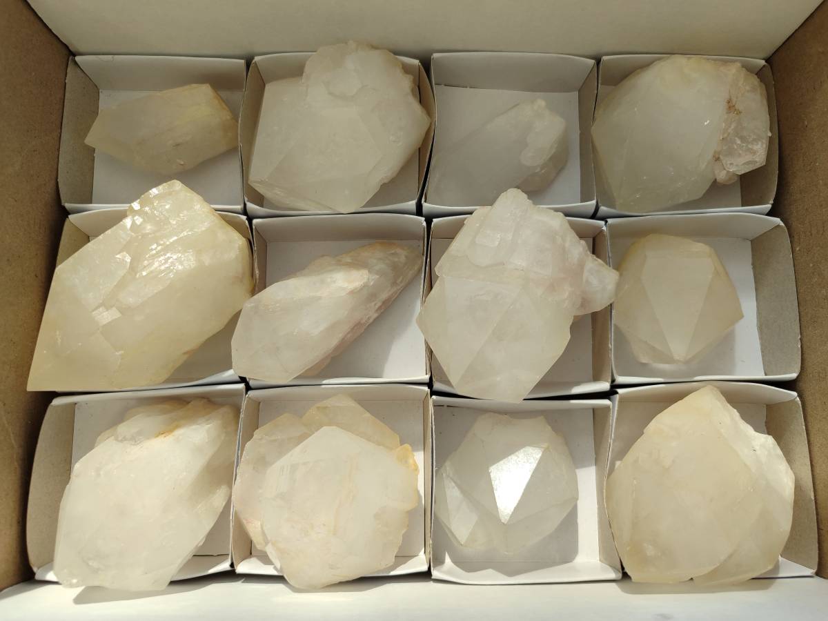 Natural Quartz Crystals x 12 From Madagascar - Toprock Gemstones and Minerals 