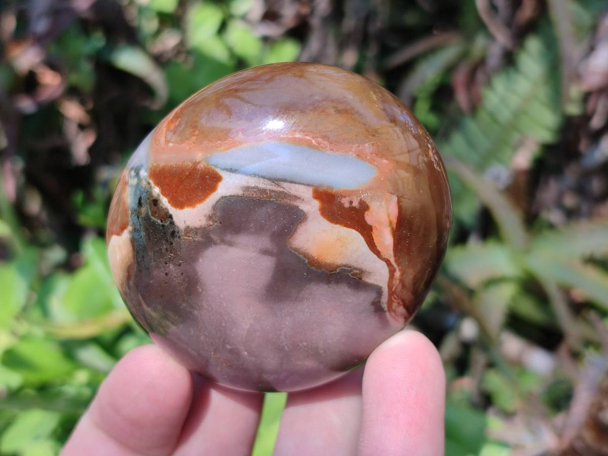 Polished Polychrome Jasper Gallets x 6, Heart x 1 From NW Coast, Madagascar - Toprock Gemstones and Minerals 