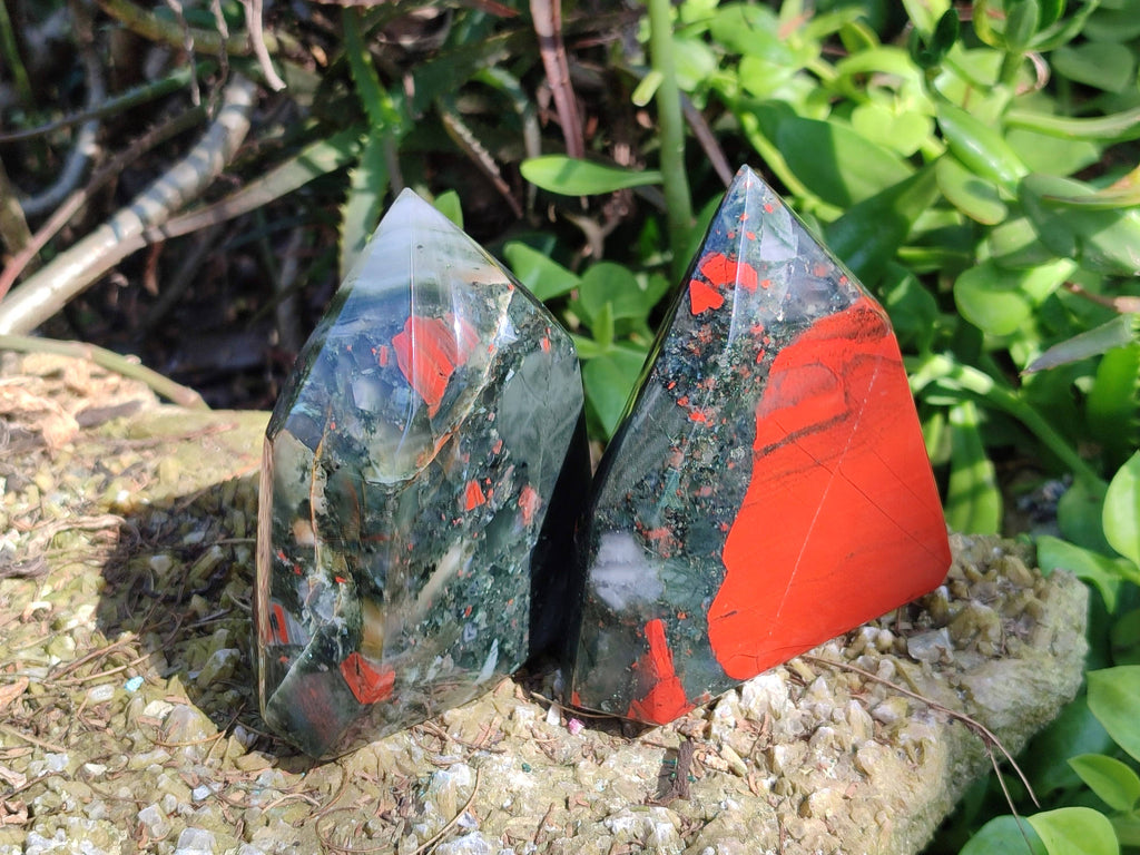 Polished Bloodstone Points x 3 From Swaziland - Toprock Gemstones and Minerals 