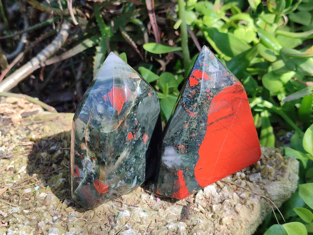 Polished Bloodstone Points x 3 From Swaziland - Toprock Gemstones and Minerals 