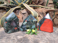 Polished Bloodstone Points x 3 From Swaziland