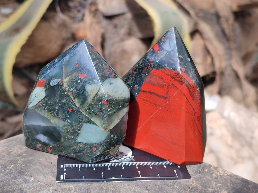 Polished Bloodstone Points x 3 From Swaziland - Toprock Gemstones and Minerals 