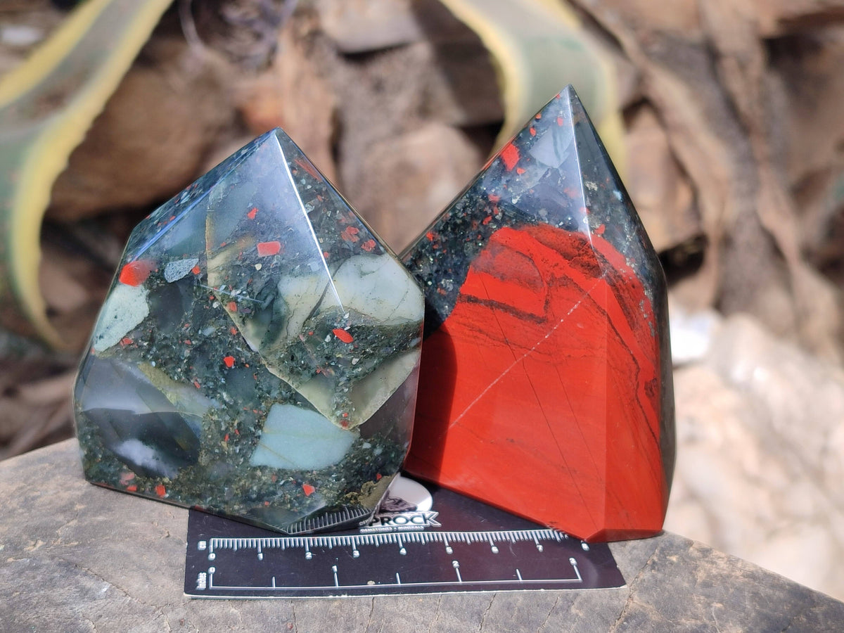 Polished Bloodstone Points x 3 From Swaziland - Toprock Gemstones and Minerals 