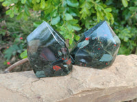 Polished Bloodstone Points x 3 From Swaziland