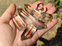 Polished Wispy Phantom Smokey Quartz Crystals x 20 From Madagascar