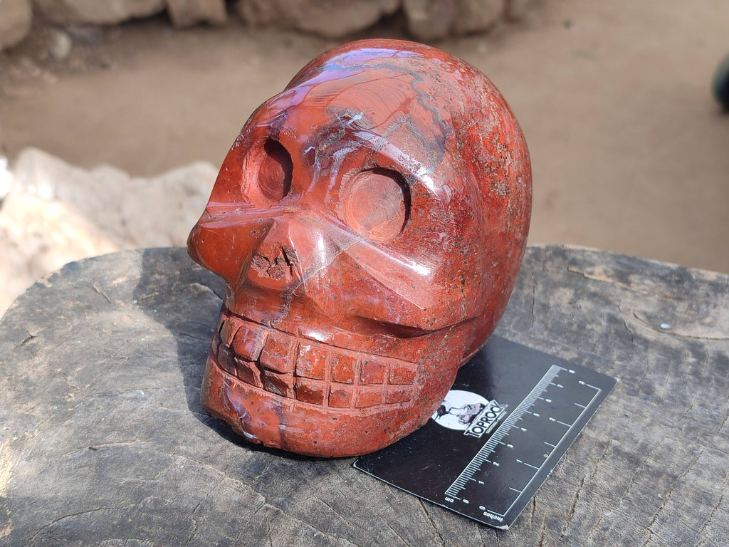 Hand Made Red Jasper Skull x 1 From Madagascar - Toprock Gemstones and Minerals 