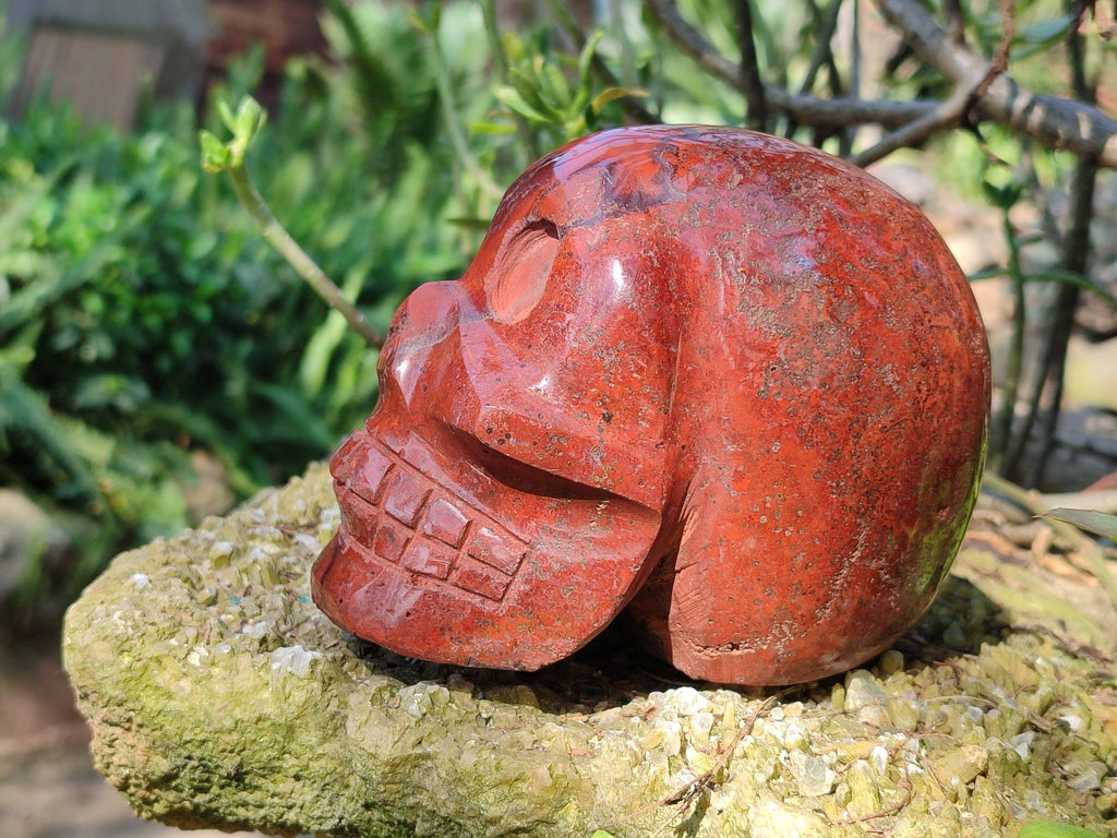 Hand Made Red Jasper Skull x 1 From Madagascar - Toprock Gemstones and Minerals 