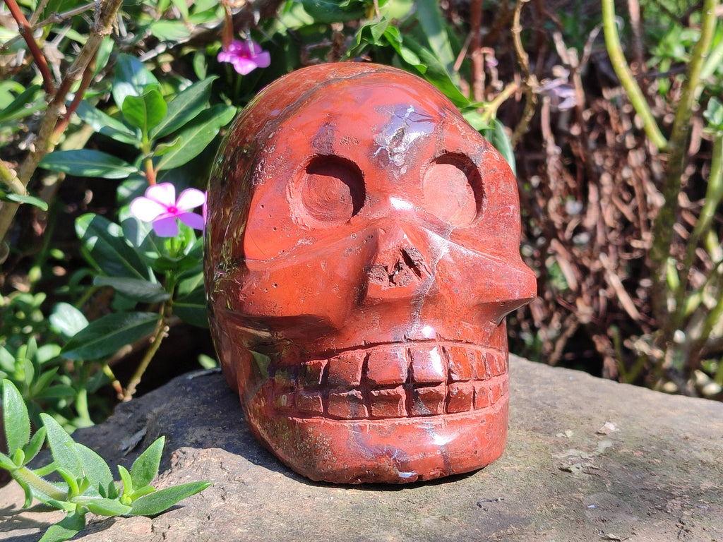 Hand Made Red Jasper Skull x 1 From Madagascar - Toprock Gemstones and Minerals 