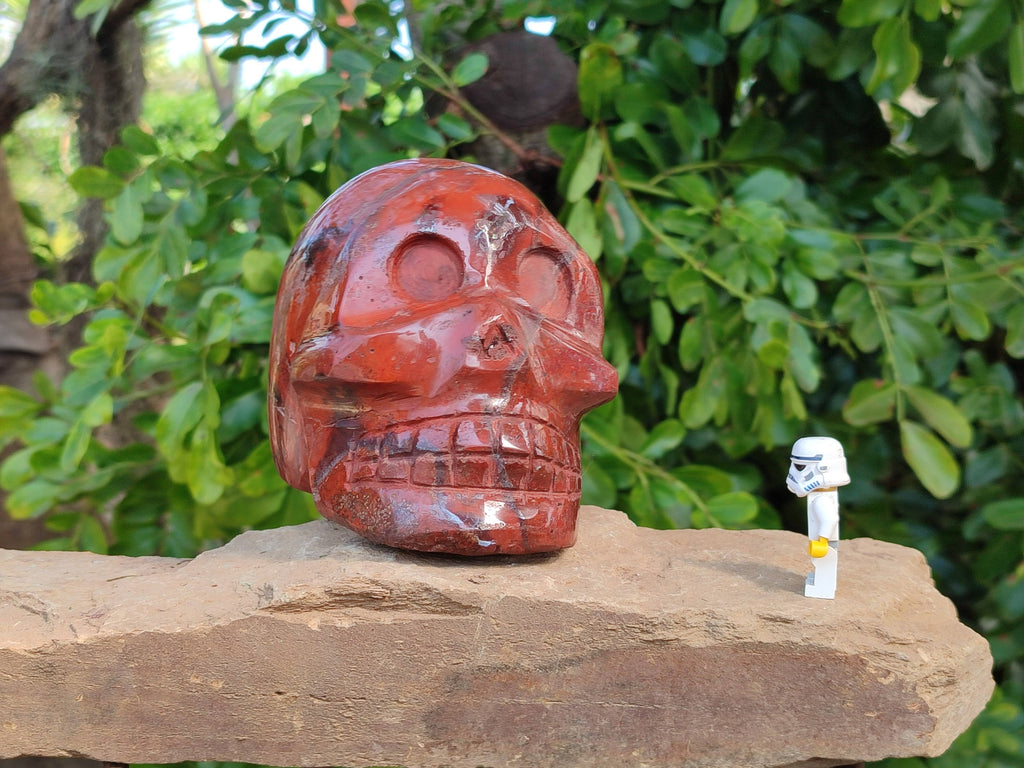 Hand Made Red Jasper Skull x 1 From Madagascar - Toprock Gemstones and Minerals 