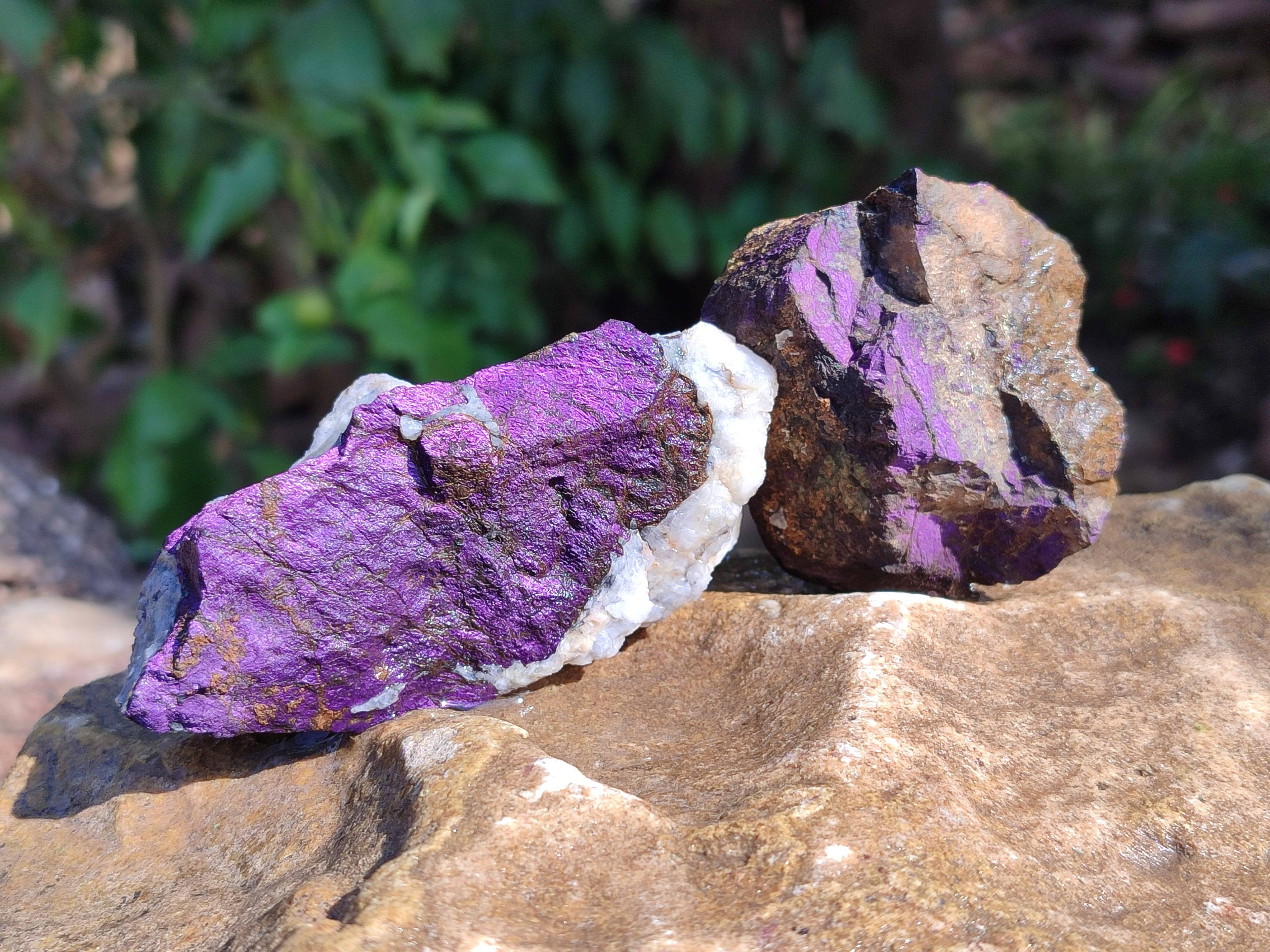 Natural Metallic Purpurite Specimens x 12 From Erongo, Namibia - Toprock Gemstones and Minerals 
