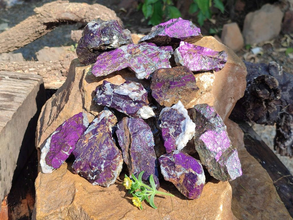 Natural Metallic Purpurite Specimens x 12 From Erongo, Namibia - Toprock Gemstones and Minerals 