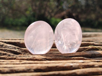Gemmy Polished Rose Quartz Palm Stones x 35 From Madagascar