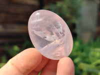 Gemmy Polished Rose Quartz Palm Stones x 35 From Madagascar