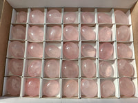 Gemmy Polished Rose Quartz Palm Stones x 35 From Madagascar