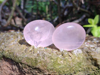Gemmy Polished Rose Quartz Palm Stones x 35 From Madagascar